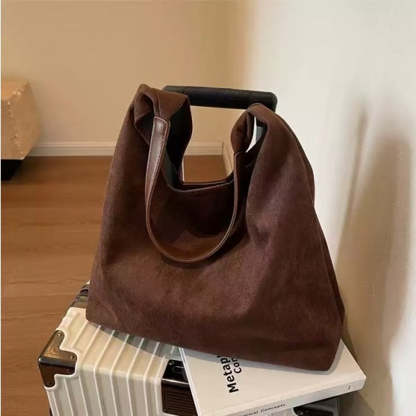 Retro frosted large bag, spacious shoulder bag, sophisticated work/commuting tote bag
